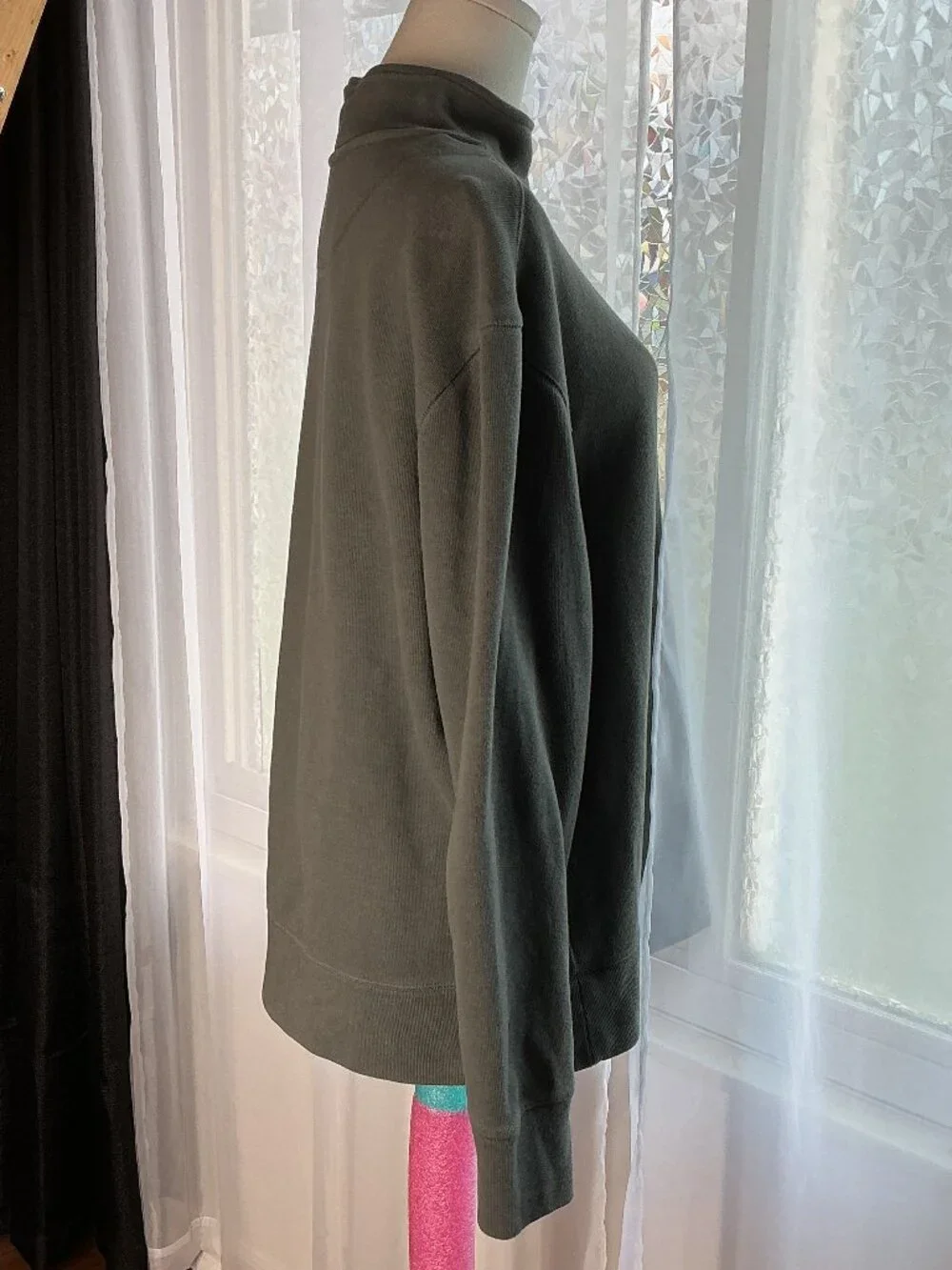 Banana Republic Men’s L Quarter Zip Pullover Cotton Blend Olive Gray